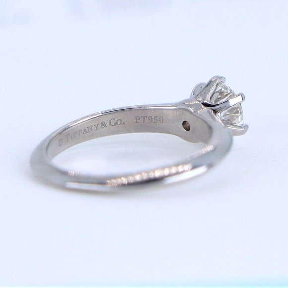 19927 Tiffany & Co. Platinum 0.60ct Round I VVS1 Diamond Engagement Ring Size 4 - Picture 6 of 7